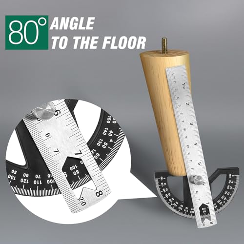 FoDau770 Rubber Wood Legs 6", Slant Taper, 5/16"-18 Thread, 4pcs - color: Varnish, size: 6 Inch - Slanted (80°)