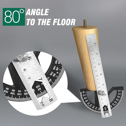 FoDau770 Rubber Wood Legs 6", Slant Taper, 5/16"-18 Thread, 4pcs - color: Varnish, size: 6 Inch - Slanted (80°)