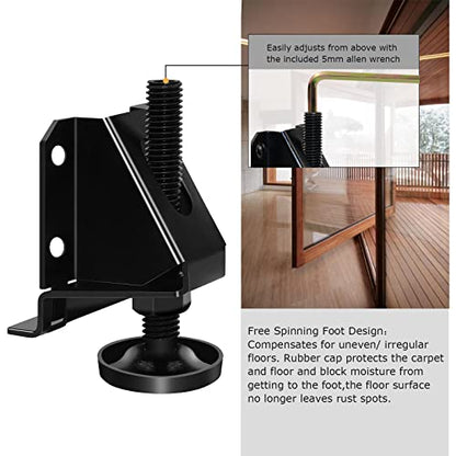 LOSCHEN 8PCS Heavy Duty Adjustable Leveling Feet for Furniture,Hexagon Nuts Lock Furniture Legs Levelers,for Table, Cabinets, Workbench,Shelving Units and More - size: 8 pcs