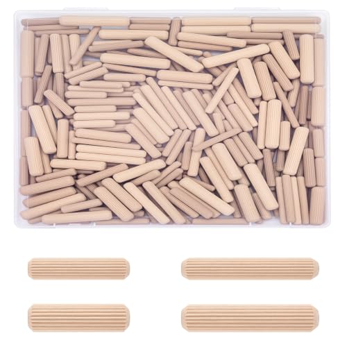 WISYOK 260Pcs Wooden Dowels, 1/4 3/8 5/16 Inch - size: 4 Size-260pcs