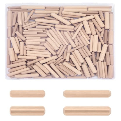 WISYOK 260Pcs Wooden Dowels, 1/4 3/8 5/16 Inch - size: 4 Size-260pcs