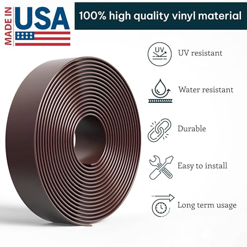 KOMORAX 200ft Long 1.5" Wide Vinyl Chair Strapping. Repair & Replacement Matte Finish.for Patio Outdoor Lawn Garden Durable Attractive (Dark Brown) - color: Dark Brown
