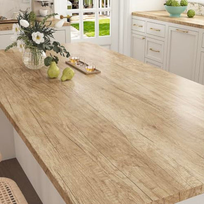 Decotalk Light Wood Contact Paper Peel and Stick Wood Countertop Contact Paper Light Woods Grain Cover Papers for Countertops Waterproof 17.7x120 Inch Timber Look Wallpaper Removable Woods Vinyl Wrap - size: 17.7" x 120"