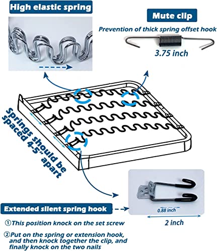 Kaupuar 27" Sofa Upholstery Spring Replacement Kit for Couch Support Recliner Parts Chair Glider Rocker Furniture fix Sagging seat Repair (27 inch 4pcs) - size: 27 inch 4 pieces