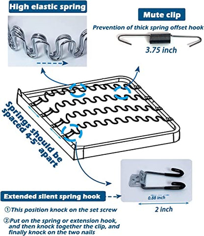 Kaupuar 27" Sofa Upholstery Spring Replacement Kit for Couch Support Recliner Parts Chair Glider Rocker Furniture fix Sagging seat Repair (27 inch 4pcs) - size: 27 inch 4 pieces