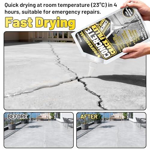 Concrete Crack Filler, 2.65LB High Elasticity Cement Crack Repair Sealant - size: 2pcs, 2.65LB