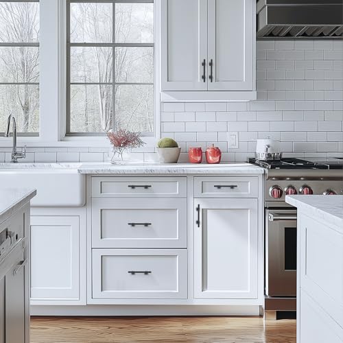 HOME EDIT Matte Black Pulls Cabinet Handles 3-1/2 Inch 10 Pack - color: Matt Black, size: 3-1/2 In Hole Center