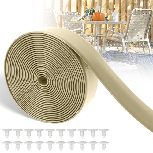 LukLoy 2" Wide 20ft Long Vinyl Straps for Patio Chairs Repairs, Driftwood - color: Driftwood
