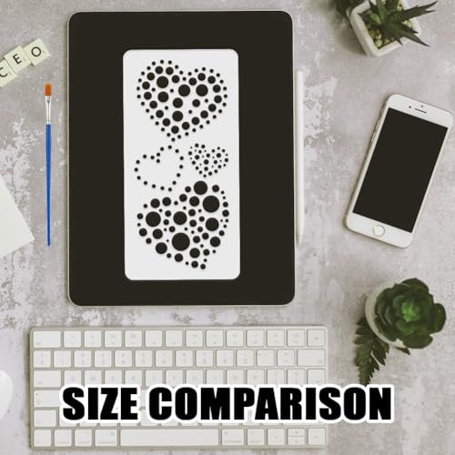 FINGERINSPIRE 8PCS Geometric Circle Stencils 4.7x9.4inch with a Brush Dot Bubble Stencils Sun Hearts Pattern Drawing Template Reusable PET Plastic Painting Stencil for Wood Wall Home Decor DIY Project - style: Geometric Circle