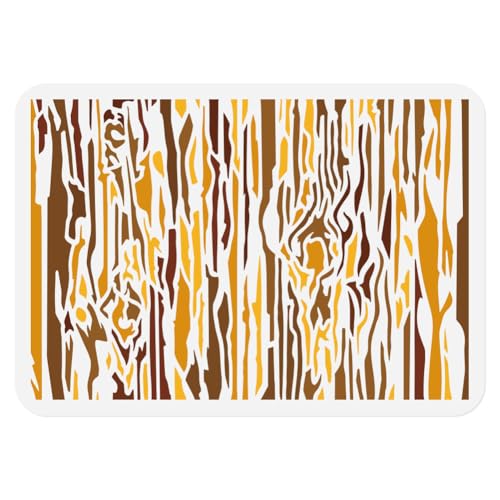 Wood Grain Wall Stencil Template for Painting, 11.7 x 8.3 Inch Reusable Plastic Splicing Faux Wood-Grain Stencil on Wall Floor Tile Fabric Glass Furniture, DIY Home Decor Or Craft - style: Wood Grain
