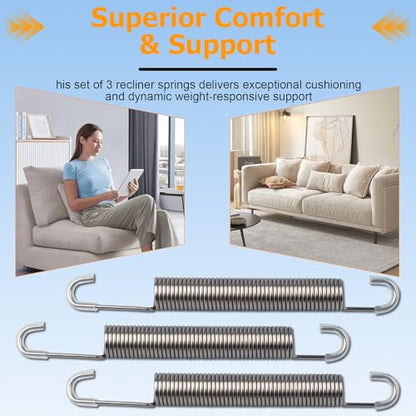 3 Pack 6-1/2 Inch Recliner Spring Replacement, Fit for La-Z-Boy Ashley