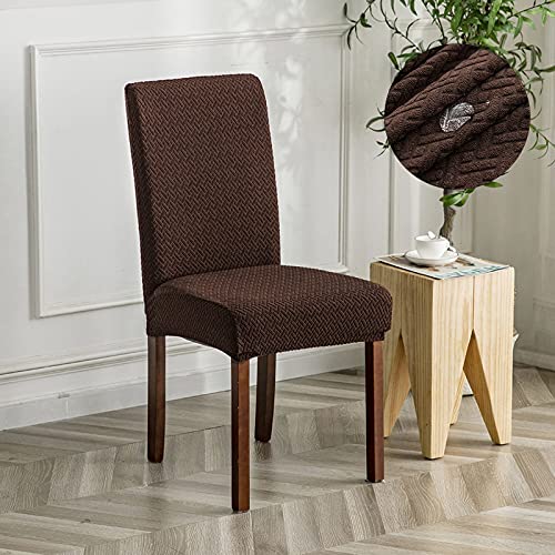 Genina Waterproof Chair Covers for Dining Room Chair Slipcovers Set of 4 - color: Chocolate, size: 14-18in Waterproof