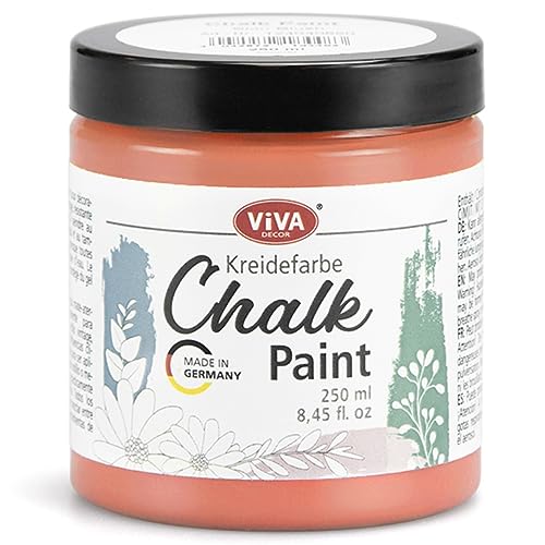 Viva Decor Chalk Paint (Coral Reef) 8.45oz - Featuring a Chalky & Matte Finish, this paint is perfect for crafting Shabby Chic & Vintage looks on wood furniture and decor pieces - color: Coral Reef