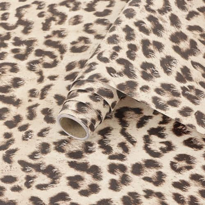 Arthome Leopard Print Peel and Stick Wallpaper 17" x 240" - color: Leopard Print, size: 17" x 240"