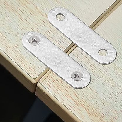 uxcell Repair Plate, 22mmx8mm, Flat Fixing Mending Corner Brace, 10 Pack