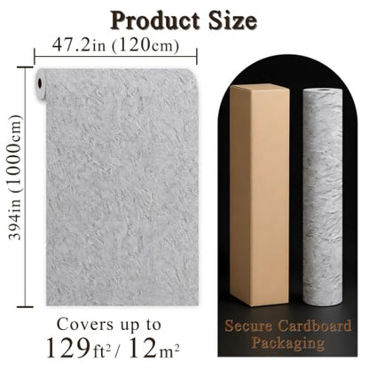 Light Gray Concrete Peel and Stick Wallpaper, 47.2 x 394 in - color: Light Gray Concrete, size: 47.2" x 394"