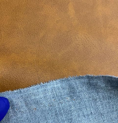 Mybecca Faux Leather Vinyl Fabric Color : Caramel Brown BY THE Yard - color: Caramel Brown, size: BY THE YARD