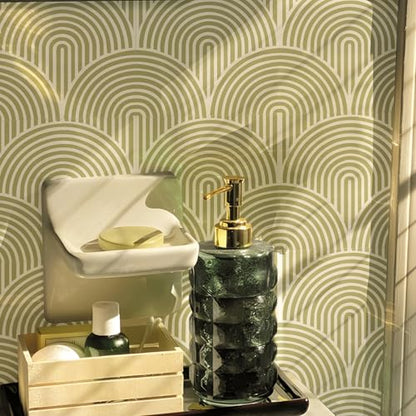 7.78"x7.87"- Abstract Aesthetic Matte Wall Tile Sticker Transfer Peel and Stick, Self-Adhesive Vinyl Backsplsh Tile Decals for Kitchen Bathroom-20PCS - color: Sage Green, size: 7.87"×7.87"-20 pcs