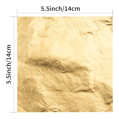 300pcs Imitation Gold Leaf Sheets for Art, Gilding Crafting, Painting, Furniture Decoration, Jewelry Making (5.5" x 5.5" Gold, Silver and Rose Gold )