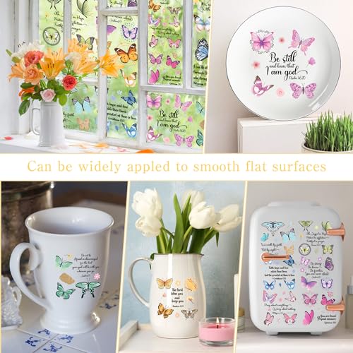 12 Pcs Bible Verses Rub-On Transfers for Furniture & Crafts - style: Bible Verses; Butterfly