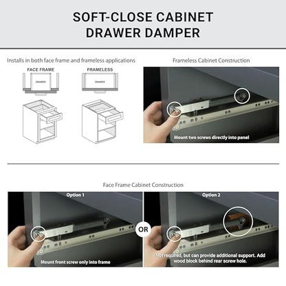 Titus Soft-Close Device For Drawers in Face-Frame Cabinets White