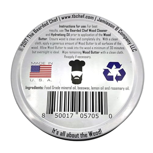 Wood Butter Cutting Board Wax 8oz - Food-Safe Butcher Block Cutting Board Utensil Conditioner - Food Grade Mineral Oil and Beeswax - Restore and Protect all Wood - Bamboo, Walnut, Maple