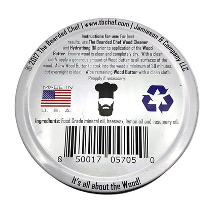 Wood Butter Cutting Board Wax 8oz - Food-Safe Butcher Block Cutting Board Utensil Conditioner - Food Grade Mineral Oil and Beeswax - Restore and Protect all Wood - Bamboo, Walnut, Maple