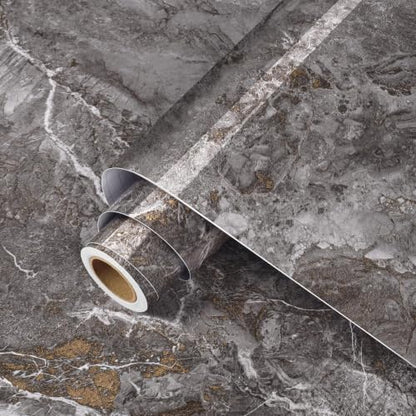ReWallpaper Marble Wallpaper Peel and Stick Dark Gray Marble Contact Paper - color: Dark Gray Marble, size: 15.8in X 23ft