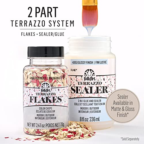 FolkArt, 8 oz, Terrazzo Flakes 2-in-1 Finish Perfect for DIY Indoor and Outdoor Arts and Crafts Projects, 49952, Matte Sealer - color: Matte Sealer, style: Terrazo Sealer