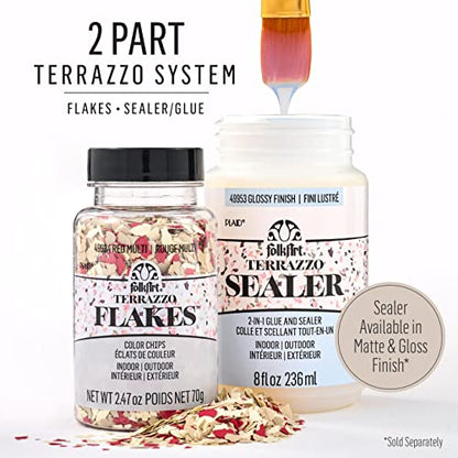 FolkArt, 8 oz, Terrazzo Flakes 2-in-1 Finish Perfect for DIY Indoor and Outdoor Arts and Crafts Projects, 49952, Matte Sealer - color: Matte Sealer, style: Terrazo Sealer