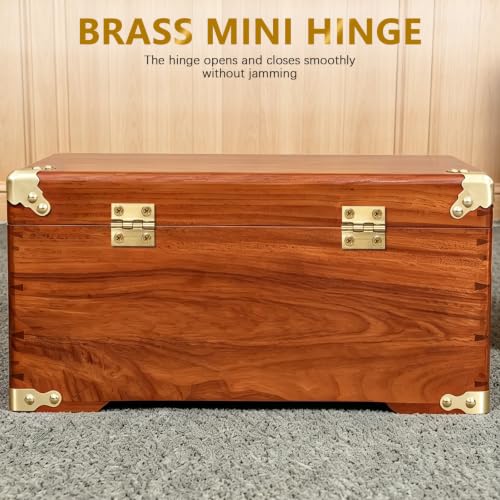 4 Pcs Mini Hinges, Folding Butt Hinges 1 Inch Retro Brass Butt Hinge