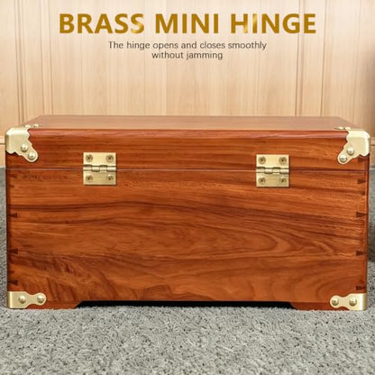 4 Pcs Mini Hinges, Folding Butt Hinges 1 Inch Retro Brass Butt Hinge