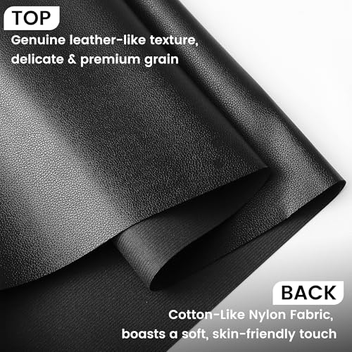 KUUP Lychee PU Faux Leather Fabric Sheets, 1 Yard 54" x 36", 0.8mm Thick - color: Black Litchi, size: 1 yard