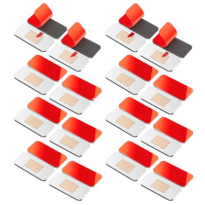 16 Pack Magnetic Cabinet Door Catch, Ultra Thin Cabinet Door Magnets, Adhesive Drawer Magnets to Stay Closed, Stainless Steel Cabinet Latch Easy to Install with Double Sided Tape, Thickness 0.08in - color: silvery