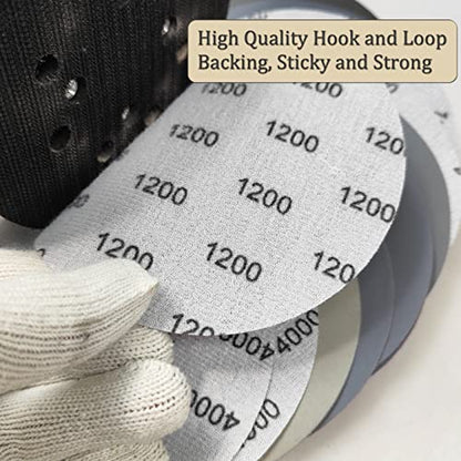 30PCS 5 inch No Hole #120-#4000 Wet Dry Sanding Discs 120 240 320 400 800 1000 1200 2000 2500 4000 Grit Sandpaper Compatible for Random Orbital Sanders (#120-#4000 10Kind Grit Each 3PCS) - style: #120-#4000 10Kind Grit Each 3PCS