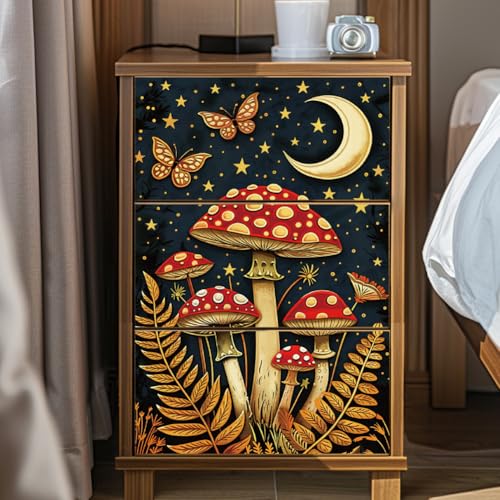 Peacoblue 3D Mushrooms Rub On Transfers for Furniture Craft 6"x12" - style: 3D Mushrooms