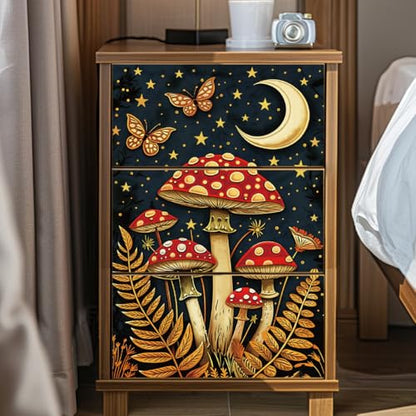 Peacoblue 3D Mushrooms Rub On Transfers for Furniture Craft 6"x12" - style: 3D Mushrooms