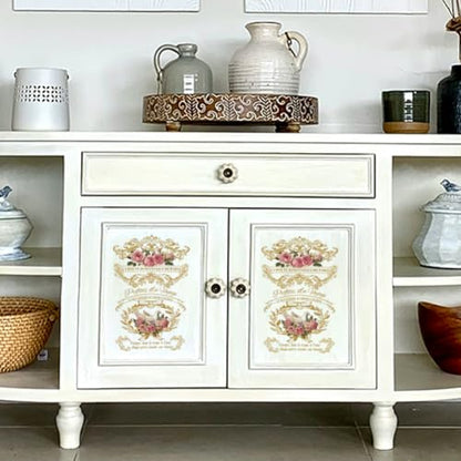 OLYCRAFT 3pcs/Set Yellow Frame Rub on Transfers for Furniture and Crafts 12x6 Inch Retro Theme Furniture Transfer Sticker Furniture Decals Decor Transfer Stickers Rub on Decals for Furniture - style: Gold Frame