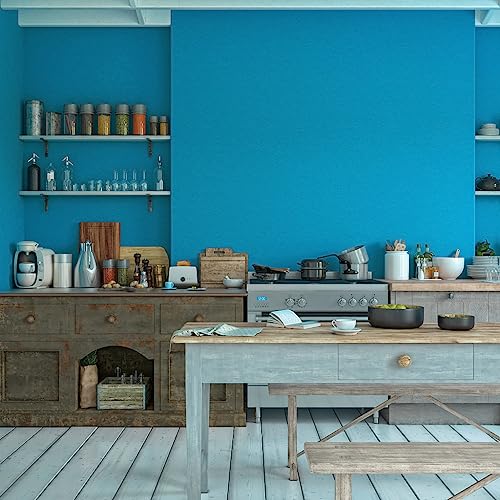 15.7"x118" Peel and Stick Wallpaper - Blue for Bedroom and Bathroom - Renter Friendly Removable Vinyl Matte - color: Lake Blue, size: 15.7" x 118"