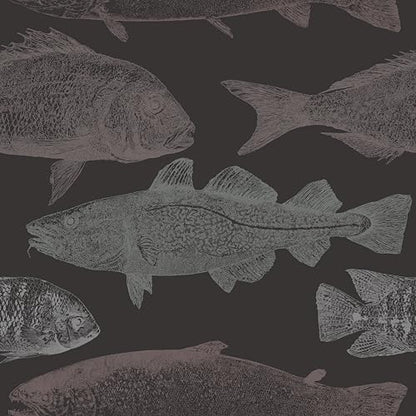 Peel and Stick Wallpaper, Dark Background Fish Sketch Pattern, 236in x 17.7in, Waterproof Vinyl, Removable Reusable, Eco-Friendly, for Bedroom Living Room Rental Apartment - color: Green04, size: 17.7" x 236.2"
