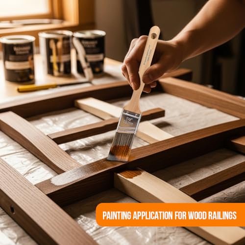 Vermeer Angled Paint Brushes, Assorted Paint Brush Set for Trim, 6 Pc
