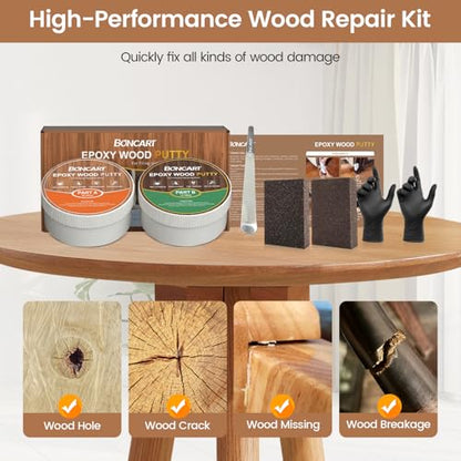 Boncart 21.16 oz 2-Part AB Epoxy Wood Putty - color: Black