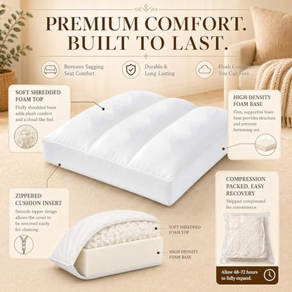 Sieral Couch Cushion Replacement 22" x 24" x 6" Sofa Cushion Replacement - size: about 22 x 24 x 6 inches/56 x 61 x 15 cm