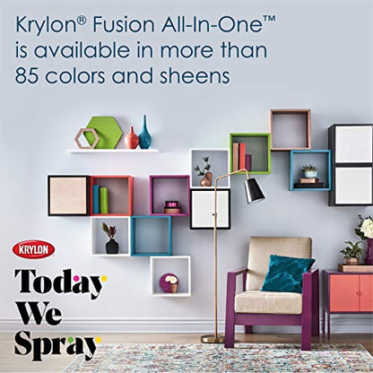 Krylon Fusion All-In-One 12 Oz. Satin Spray Paint, Peacock Blue - 1 Each - color: Peacock Blue, size: 12 Ounce (Pack of 1), style: Satin