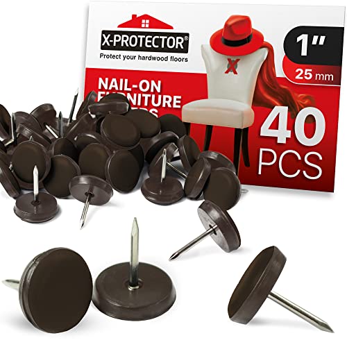 Chair Glides X-PROTECTOR – 1" Furniture Glides 40 pcs – (Brown) - size: 1" 40 PCS Brown