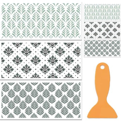 OLYCRAFT 3 Sheets/Set Rub on Transfers Leaf Backround Furniture Transfer 12x6 Inch Rub on Decals Sticker Self-Adhesive Waterproof Decals with Scraper for Wood Glass Porcelain Dressers Home Decor - style: Leaves