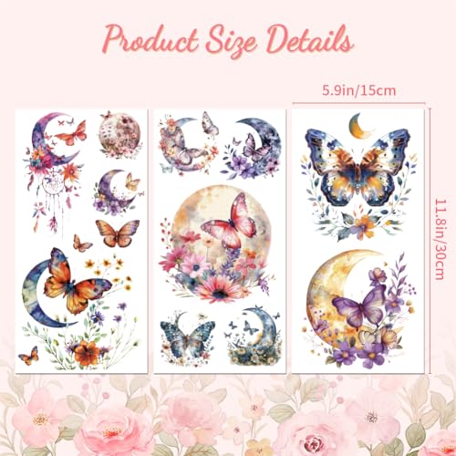 Peacoblue Dreamy Butterfly Rub On Transfers for Furniture Craft 6"x12" - style: Dreamy Butterfly