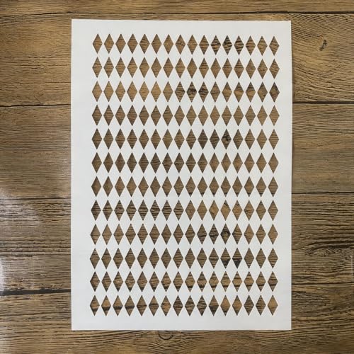 TIAMECH A4 Reusable Diamond Lattice Stencil for Painting - color: Diamond Lattice