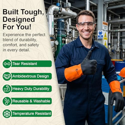 Gastody™ - Chemical Resistant Gloves, Reusable,Heavy Duty Safety Work Gloves,Resist Acid,Oil,Alkali - S-M-L-XL-XXL Size - size: X-Large, style: Chemical Gloves Set of 2 Pairs