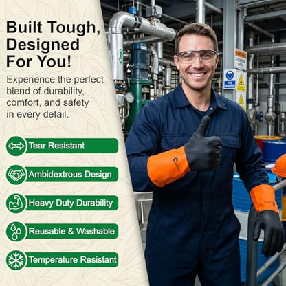 Gastody™ - Chemical Resistant Gloves, Reusable,Heavy Duty Safety Work Gloves,Resist Acid,Oil,Alkali - S-M-L-XL-XXL Size - size: Medium, style: Set of 1 Pair